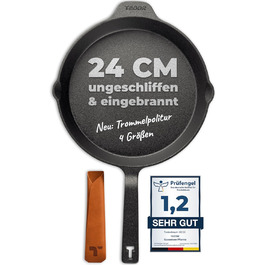 Сковорода чавунна індукційна 24 см, нешліфована, універсальна - Сковорода з чавуну преміум-якості, 24 см