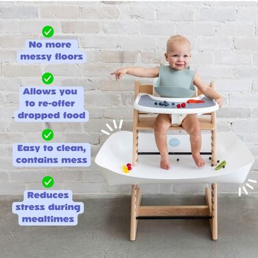 Акуратна миска-підставка для Stokke Tripp Trapp - захист від крихт та розливів, білий колір