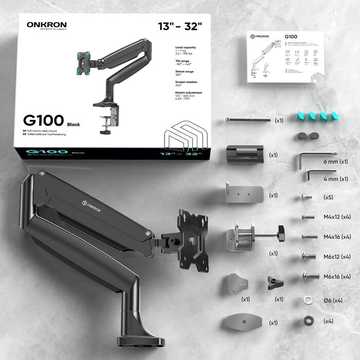 Кріплення для монітора ONKRON G100-W (13-32