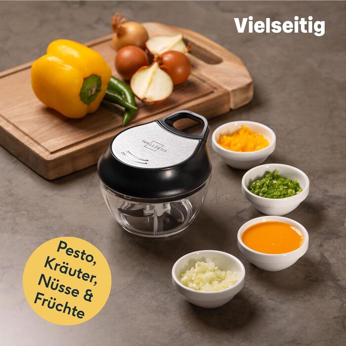 SILBERTHAL Овочевий слайсер-мандоліна V-подібний – з насадками – гостре лезо – компактне зберігання. Підходить для овочів, цибулі та інших продуктів.