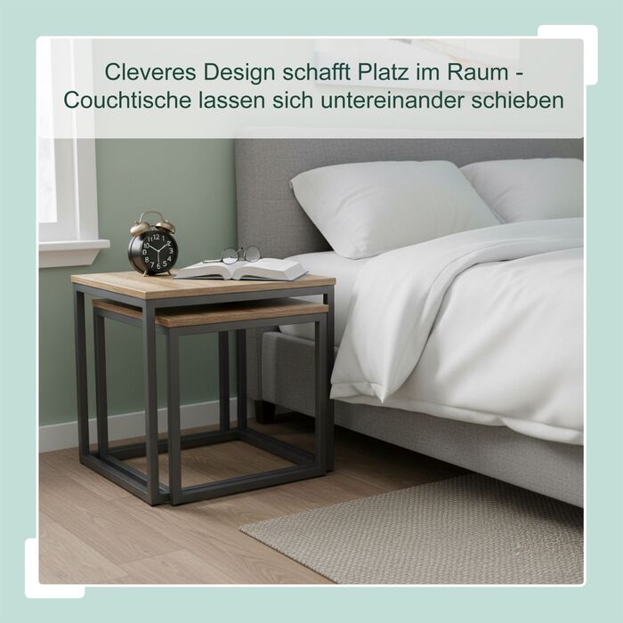 Набір столиків Relaxdays - 2 шт. в індустріальному стилі