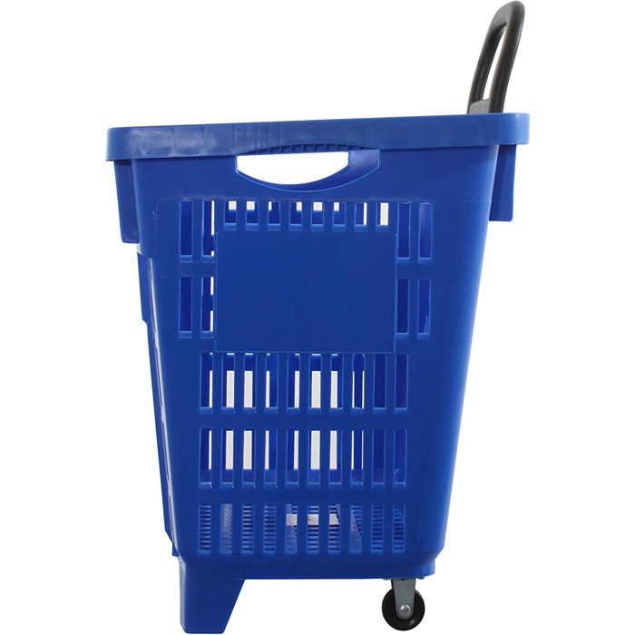 Візок для покупок GERSO об'ємом 55 літрів, синій з роликами, кошик для покупок з АБС-пластика, зручний для їзди, Різнокольоровий