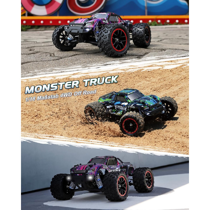Радіокерований позашляховик Haiboxing 1:18 4WD 48+ км/год, Monster Truck 2.4GHz для дітей та дорослих