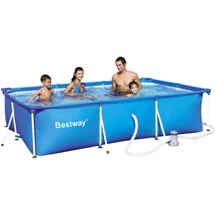 Каркасний басейн Bestway Deluxe Splash - Steel Pro, Комплект з фільтруючим насосом, 300 x 201 x 66 см, синій 300x2066 см Синій
