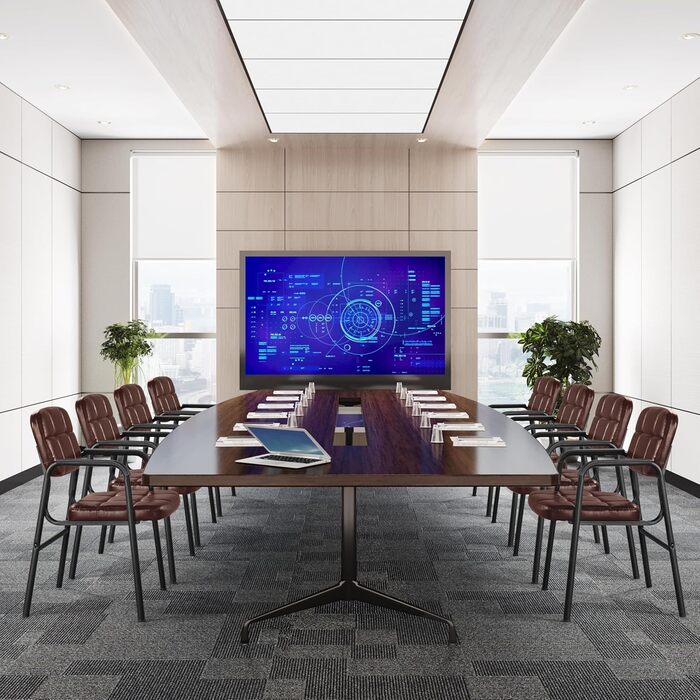 Крісла для вітальні Yaheetech - 4 шт. з підлокітниками та спинкою, штучна шкіра, коричневі, 58x60x85 см