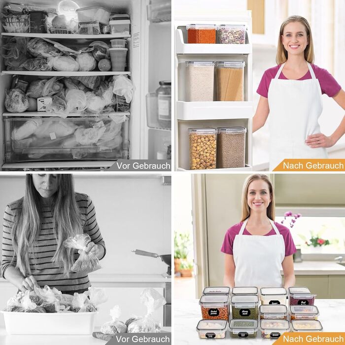 Набори контейнерів для зберігання CALIYO з кришкою, 24 шт. - герметичні, для продуктів, BPA Free