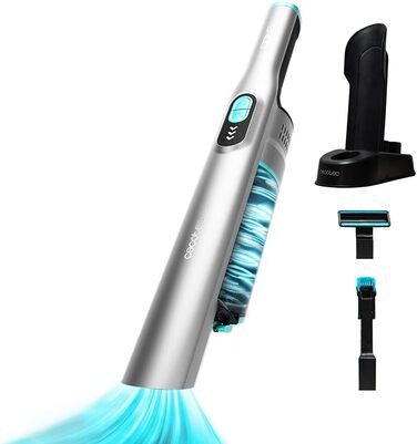 Ручний пилосос Cecotec Conga Rockstar: 210 Вт, цифровий, 20 кПа, до 40 хв роботи, 2 режими, аксесуари для меблів та матраців, сірий (Micro Essential)