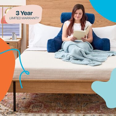 Подушка для читання Linenspa з подрібненим пінополіуретаном Memory Foam, подушка для спини для читання, ігор, перегляду телевізора, подушка на стілець, для гуртожитків, велика (X-Large) з підтримкою шиї, темно-синя