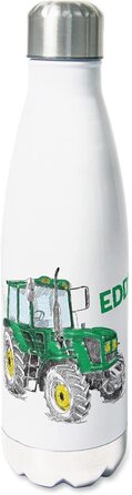 Ізольована пляшка для пиття для дітей, термос з нержавіючої сталі для школи, спорту, персоналізована подарункова пляшка для води (трактор, 500 мл)