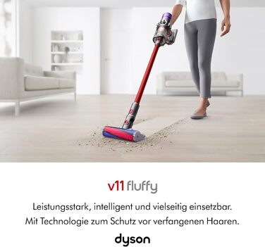 Пилосос бездротовий Dyson V11™ Fluffy (Nickel/Rot) – 185 Airwatt, 60 хвилин роботи, технологія видалення шерсті