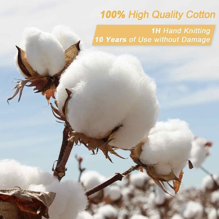 YOUDENOVA Плетіний кошик для білизни з ручкою, 58L - ручна робота з бавовни, чорно-коричневий