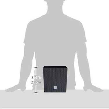 Квадратний горщик для квітів Prosperplast Rato, антрацит, 64 л, 39x39x40,5 см