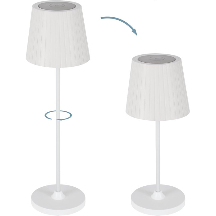 LED настільна лампа EGLO Cabozo для вулиці, торшероподібна, сенсорне керування, диммування, USB-порт, пластик, тепле біле світло, IP44