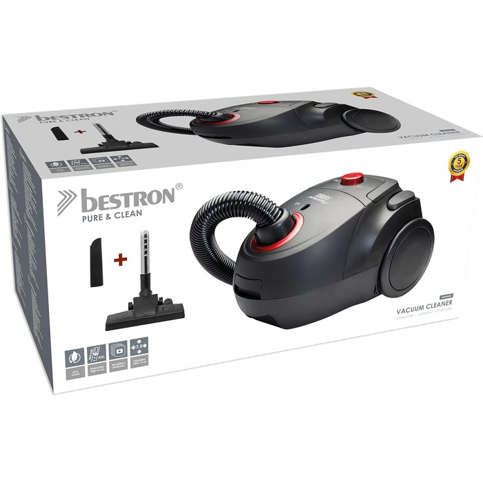 Пилголом Bestron з мішком: потужний, з HEPA-фільтром та телескопічною трубою, радіус дії 7.5м