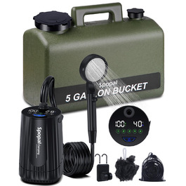 Портативна душова кабіна для кемпінгу з акумулятором 10000mAh та 20л баком, комплект для відпочинку на природі, саду, автомийки та тварин