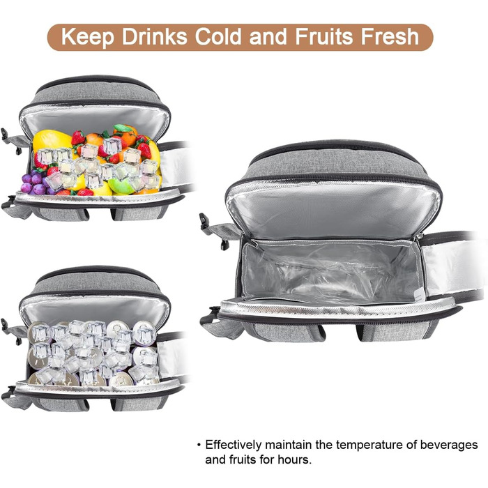 Набір для пікніка Sunflora з ізольованим контейнером та ковдрою для кемпінгу та відпочинку на природі (блакитний у смужку)