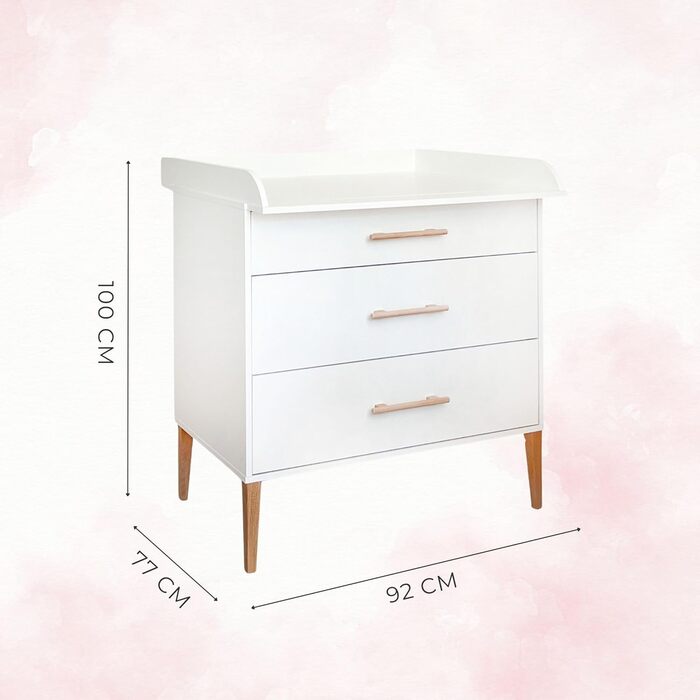 Комод для переодягання ATB ILA з пеленальним столиком - Комплект для дитячої кімнати, білий