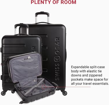 Чемодан SwissGear 7366 Hardside з розширюваним об'ємом та спін-колесами (3-Piece Set) - Зелений/Чорний