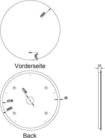 Дзеркало для ванної кімнати SONNI LED з підсвічуванням 80x60 см, біле