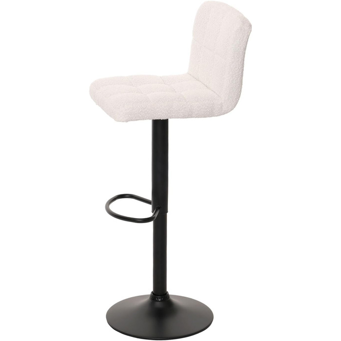 Набір з 2 барних стільців Mendler HWC-G87, регульовані по висоті, обертаються, Boucle (450г/м²), кремово-білий