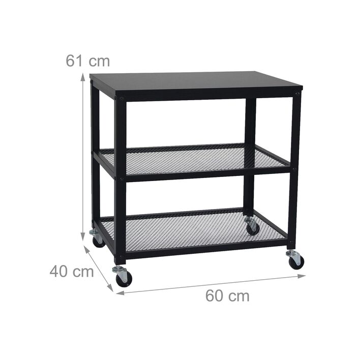 Rollwagen з трьома ящиками (чорний) від Relaxdays