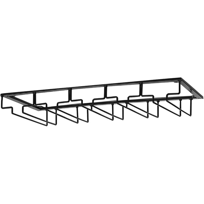 Полиця для келихів для вина Warmiehomy, металева, чорна, відділення 60x22.5/6, 50x22.5/5 слотів