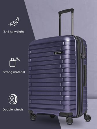 Набір валіз Pactastic Hartschalen 3-в-1: поліпропілен, розширювані, з TSA-замком (фіолетовий металік)