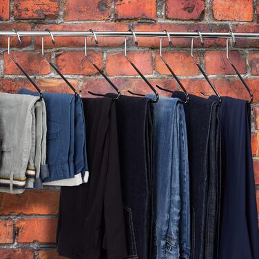 Набір вішалок для штанів Relaxdays 20 шт. , нековзні, прогумовані, металеві, компактні, 35 см, чорні