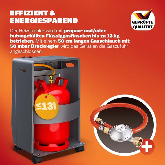 Газовий обігрівач чорний 72x38x42см 4200W