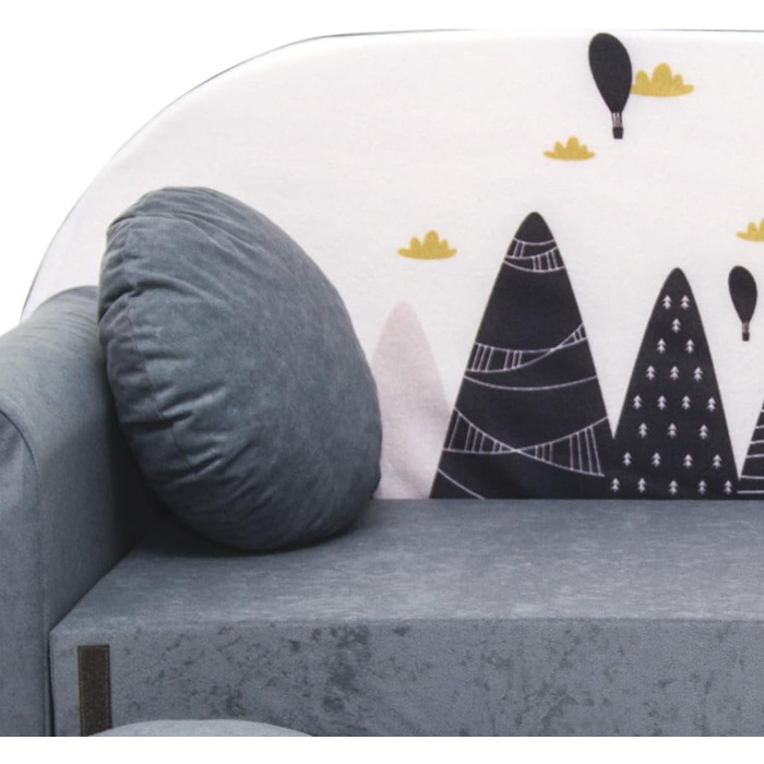 Дитяче розкладне ліжко-диван 3в1 All4All Kindersofa - зручна дитяча меблі для ігор та сну. Різні кольори та малюнки (сірий, рожевий, зелений, тваринні мотиви). Модель AX2 сірий + Balons