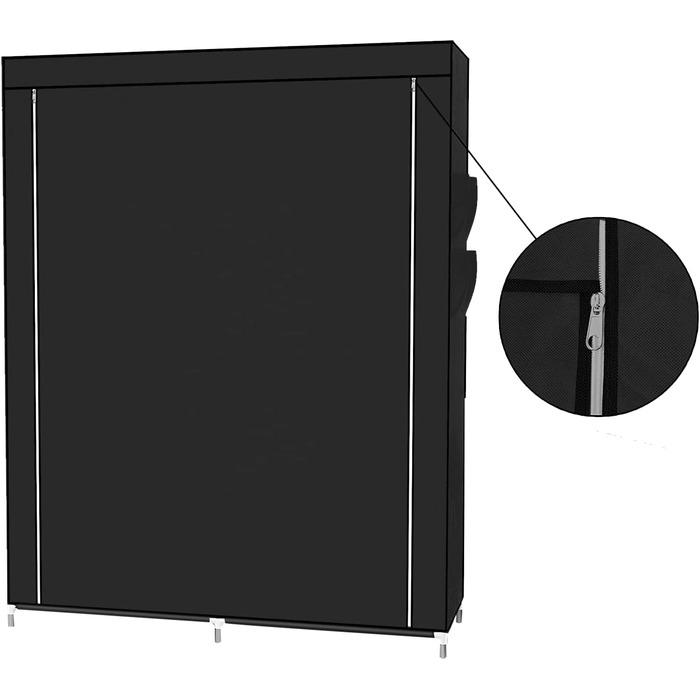 Складна шафа для зберігання, шафа для одягу, нетканий матеріал, застібка-блискавка - шафа для кемпінгу (105 x 45 x 170 см)