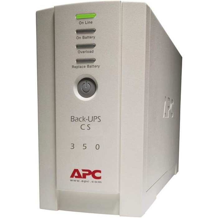 ДБЖ APC Back-UPS CS - BK350EI - джерело безперебійного живлення 350 ВА (4 виходи IEC, захист від перенапруг) Вихідна потужність 350 ВА одинарна