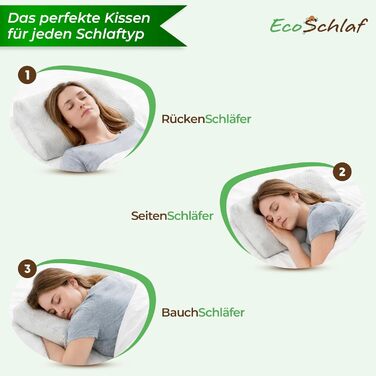 Ортопедична подушка для шиї Premium з ефектом пам'яті (Memory Foam) для сну на боці, ергономічна антихрапінкова подушка від болю в шиї, сіра