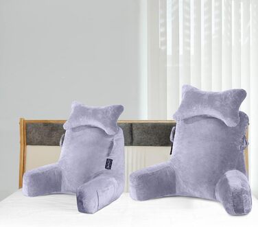 Підголовник для читання Lesekissen: м'яке крісло-подушка для ліжка, дивану, підлоги. Підтримка шиї, спини, сірий колір.