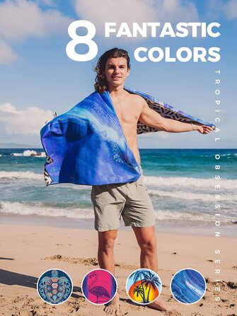 Пляжний рушник з мікрофібри OCOOPA, швидковисихаючий, великий 180x86 см, дуже великий 210x145 см, супер вбираючий, пляжні рушники та рушники для плавання без піску для чоловіків і жінок (Фіолетовий, М - 160x80 см)