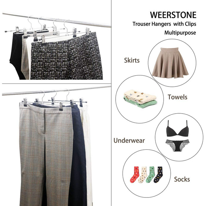 Металева вішалка для штанів WEERSTONE, 20 шт.