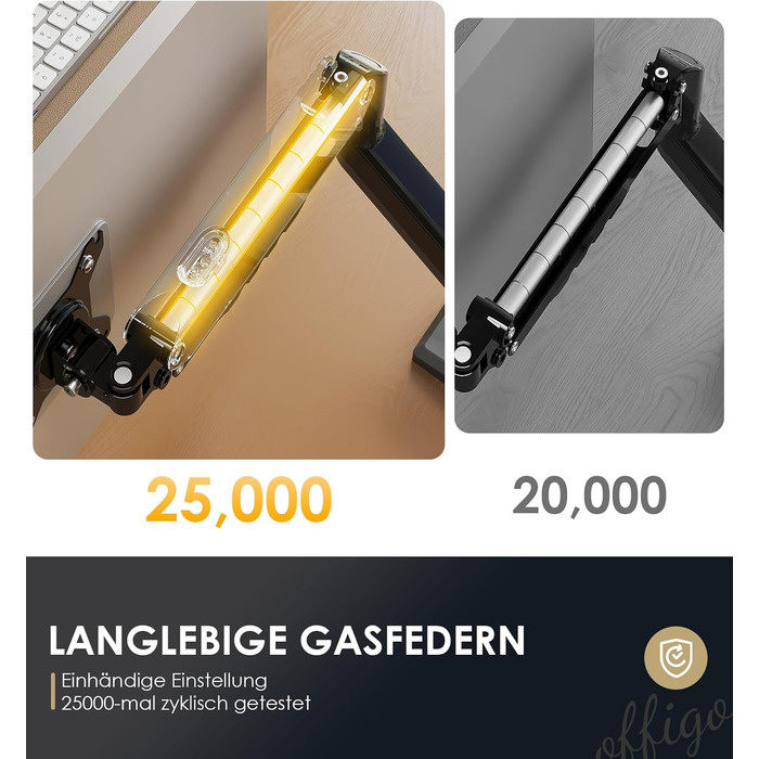 Кріплення для монітора OffiGo: підходить для моніторів 15-32 дюймів, вантажопідйомність до 9 кг, VESA 75/100 мм, чорний