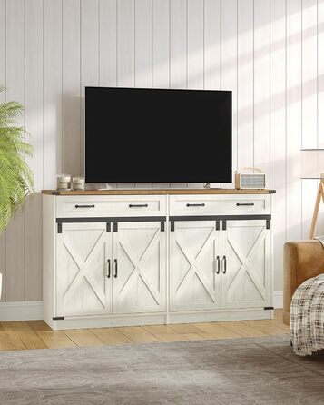 Кухонна шафа Hzuaneri з ящиком та 2 дверцятами, шафа для зберігання, регульовані полиці, стиль кантрі, 40 x 140 x 80 см, вінтажний коричнево-білий колір, SC94814X