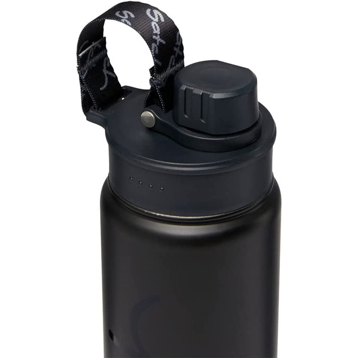 Пляшка для пиття Satch з нержавіючої сталі, що не містить бісфенолу А, об'ємом 0,5 л, герметична і газована, підходить для гарячих і холодних напоїв (Black Steel-чорний)
