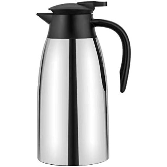 Термоізольована каструля/термос 2L з нержавіючої сталі, подвійні стінки, вакуумна ізоляція, рожевий (срібло)