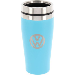 Термокружка Volkswagen BRISA Collection GTI, 450 мл, чорний/турквіс, з нержавіючої сталі, подвійні стінки