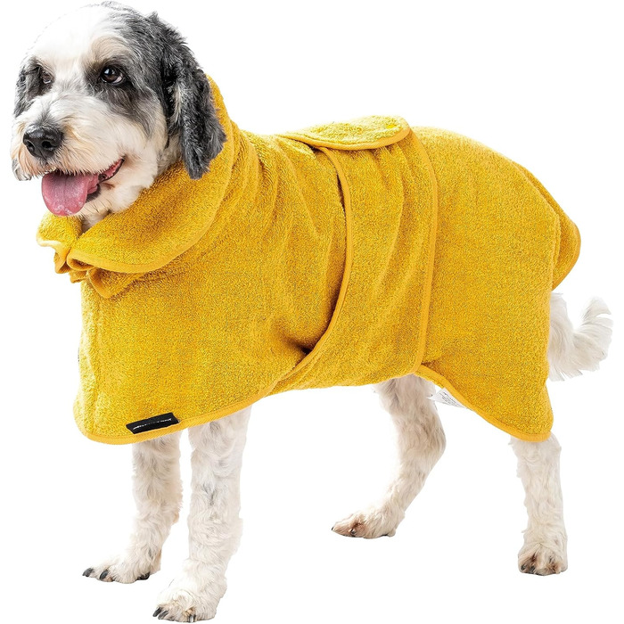 Халат для собак CANICOAT Lavari, 100 бавовна, сертифікований Oeko-TEX (розмір 11, сонячно-жовтий)