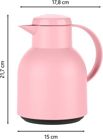 Термос Emsa Samba 1000 мл, білий прозорий, з термоізоляцією, Quick Press, 12 год гаряче, 24 год холодне