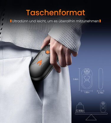 Електричні грілки для рук, 2 шт., з підзарядкою, 24 години тепла, 3 режими нагріву, портативні, для жінок, чоловіків, пацієнтів з ревматоїдним артритом (чорні)