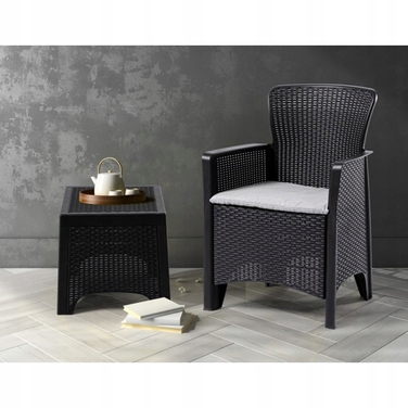Комплект садових меблів 3в1: столик та 2 крісла з ротанга для тераси та саду, сучасний стиль