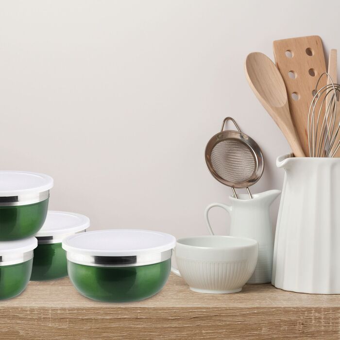 Набір мисок Relaxdays з кришками, 4 шт.