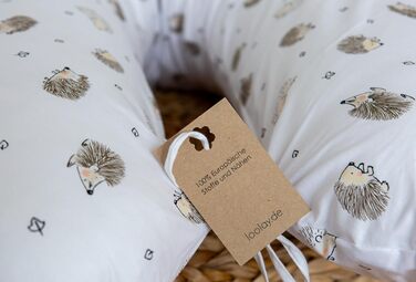 Подушка для вагітних LOOLAY 170 см - подушка для годування, подушка для сну на боці, 100% бавовна, знімний чохол, подушка для вагітних (Іжачок)