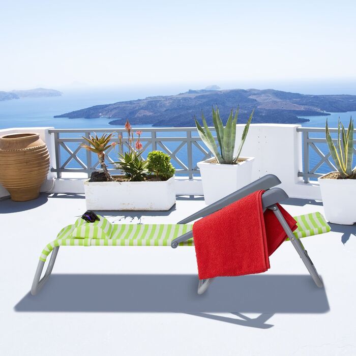 Розкладний шезлонг Relaxdays з подушкою для шиї