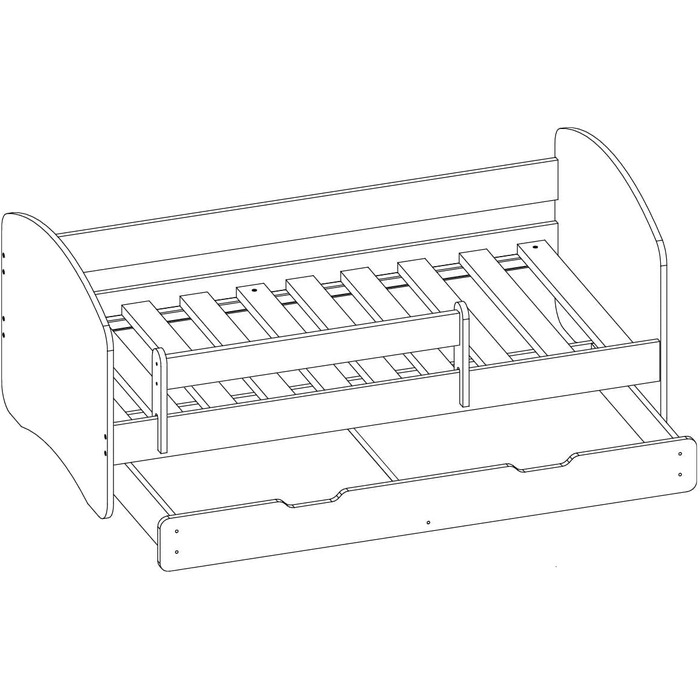 Молодіжне ліжко-ліжечко із захистом від падіння з висоти Шухляди та рейковий каркас Дитячі ліжка для дівчаток та хлопчиків 140х70см або см (160х80, транспорт)
