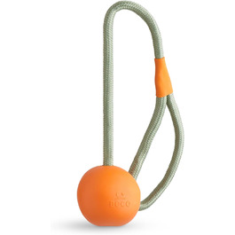 Іграшка для собак Beco - м'яч з натурального каучуку на мотузці - помаранчевий